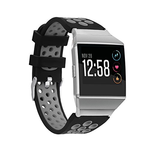 Chainfo compatibel met Fitbit Ionic Watch Strap, Soft Silicone Replacement Watchband (Pattern 1)