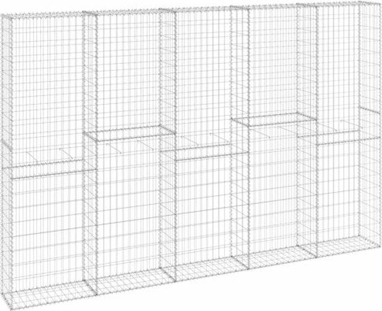 vidaXL Schanskorfmuur met deksels 300x30x200 cm gegalvaniseerd staal