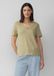 s.Oliver T-shirt V-hals Linnen Korte mouw Lichtbruin Maat 38