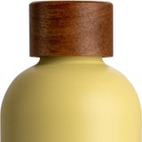 T&N Bouteille d'eau en acier inoxydable jaune, 500 ml, bouteille isotherme 0,5 l avec couvercle en bois d'acacia, bouteille d'eau isolée, étanche pour eau gazeuse, bouteille isotherme 500 ml, jaune citron pressé