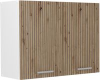 Vicco Glazen keukenkast R-Line, Artisanaal eiken/Wit, 80 cm