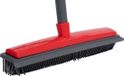 Dirt Devil Rubberen Bezem - Bezem dierenharen - Rubber - Vloertrekker - Met Steel 120 cm - Grijs/ Rood