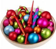 Boules de Noël et ornements de canne à sucre - 43 pièces - avec étoile - coloré - plastique