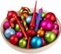 Inge-glas Inge Kerstballen en zuurstok ornamenten - 43-dlg - met piek - gekleurd - kunststof