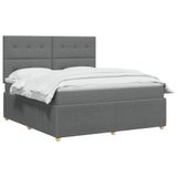 vidaXL Boxspringbed met matras, donkergrijs, 160 x 200 cm, gestoffeerd