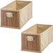 5five Opbergmand/kastmand - 3x - beige - linnen/bamboe - 15 x 14 x 31 cm - 6.5 liter