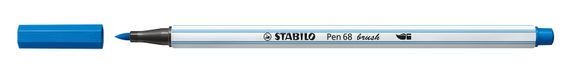 STABILO Pen 68 Brush, feutre à pointe pinceau premium, bleu foncé, à l'unité