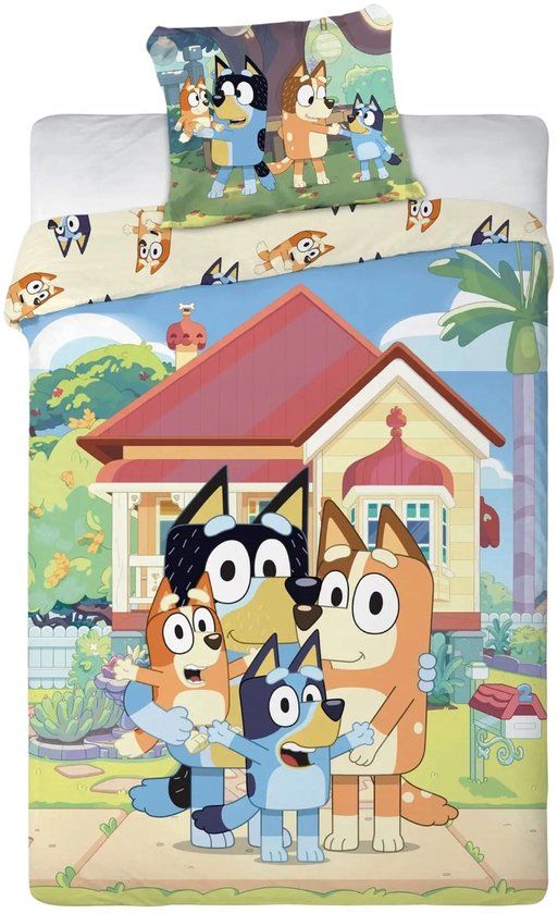 4KidsOnly Bluey dekbedovertrek Katoen Meerkleurig Eenpersoons 140x200 cm