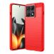 Motorola Coque Motorola Edge 70 Max/Lenovo Legion Y70 (2026) en TPU Brossé - Fibre de Carbone - Rouge