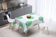 Bonamaison Tafelkleed, Anti-Mold, Sneldrogend, Waterdicht, 100% Polyester Tafellaken, Petroleum Groen, Wit, 140 x 140 Cm