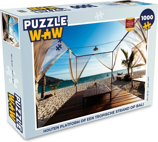 MuchoWow Puzzel Houten platform op een tropische strand op Bali - Legpuzzel - Puzzel 1000 stukjes volwassenen