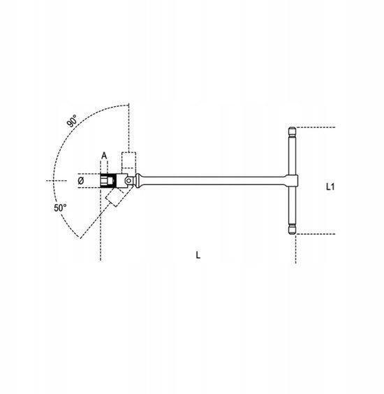 Beta Torx E8 Dopslagsleutel met Kogelgewricht, 395mm