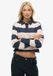 Superdry - Athletic Essentials Gestreept Rugby Shirt - Dames - Lange mouwen - Katoen - Maat 10 - Lauren marineblauw/roze streep