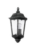 EGLO Wandlamp buiten Navedo, buitenlamp lantaarn | buitenlamp van aluminiumgietwerk in zwart, zilver-patina, helder glas E27 fitting, IP44