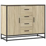 vidaXL Dressoir Sonoma eiken 92x35x76 cm bewerkt hout