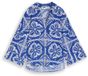 Tom Tailor Oversized blouse met linnen - Maat 34 - blue flower tile design