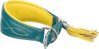 Trixie Trixie Active Comfort Anti-trek Windhondenhalsband Petrol/geel XS