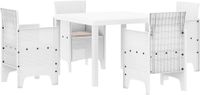 vidaXL Bartafel Set 3-delig Wit Polyrattan
