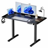 Merkloos Relaxdays Zit sta bureau - 160 x 60 cm - hoogte verstelbaar - zwart