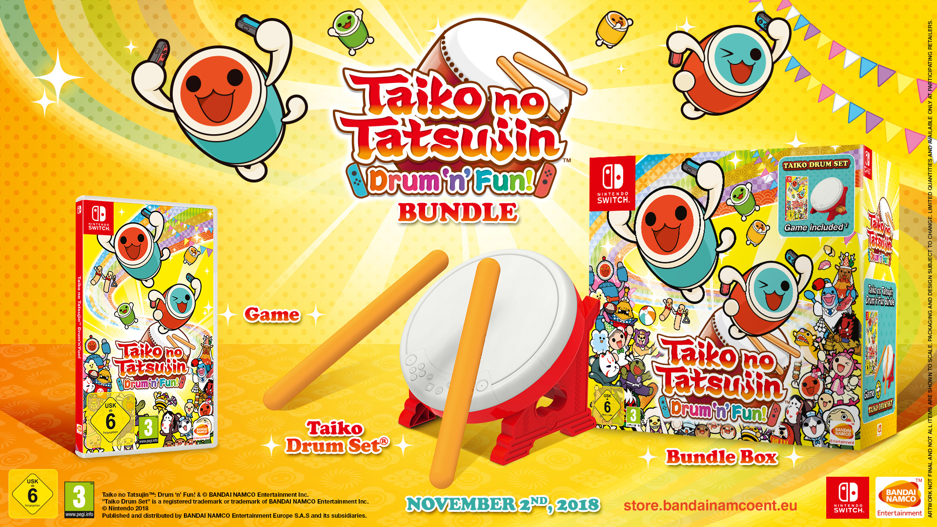 Namco Bandai Taiko no Tatsujin: Drum ‘n’ Fun! Bundle Nintendo Switch