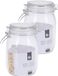 Excellent Houseware 6x stuks opslagpotten/weckpotten van glas met klem beugel deksel en afsluitring met inhoud 1000 ML - Voedsel inmaken/bewaren
