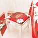 PETTI Artigiani Italiani - Kerst keukenstoelkussens, 4-punts stoelkussens, 6-delige set, microvezel kussenslopen met veters, 100% Made in Italy