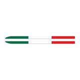 Quattroerre 10607-d Stripes plakstrip driekleurig Italië voor spiegel 500 Abarth