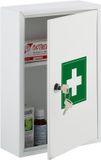 Merkloos Relaxdays medicijnkastje, afsluitbaar, 2 vakken, 32 x 21,5 x 9,5 cm, wit-groen