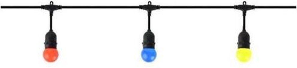 Qualu Prikkabel - Lichtsnoer - E27 Fitting - 10 Lampen - 10 Meter - 1500W - Zwart