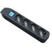 Electraline 82073 meervoudige stekkerdoos zonder kabel, 4 universele stopcontacten, zwart