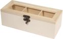 Rayher hobby materialen Rayher Theedoos DIY - blanco - 22 cm - hout - houten kistje versieren - hobby - moederdag - knutselen