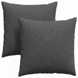vidaXL Zitkussens - 2 stuks - Corduroy stof - Donkergrijs - 60 x 60 cm