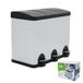 Amig - Drievoudige pedaalemmer 45 liter - 3 uitneembare compartimenten van 15 liter - Keukenafvalbak - Staal - 60 x 37 x 49 cm - Wit