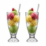 Alessandro ijscoupe Zanzibar - 2x stuks - verre - cristal - 360 ml - 18 x 8 cm - coupelles à glace