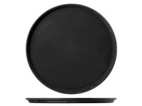 H&h Rond dienblad van zwart kunststof, antislip, 40 cm