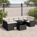 Maison Exclusive - Ensemble de meubles de jardin 8 pièces avec canapé et coussins, noir, en polyrotin