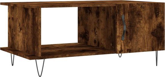 vidaXL Salontafel 90x50x40 cm bewerkt hout gerookt eikenkleurig