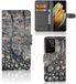 B2Ctelecom Samsung Galaxy S21 Ultra Telefoonhoesje met Pasjes Krokodillenprint