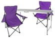 Merkloos 3-delige Campingmeubel Set met Verstelbare Tafel