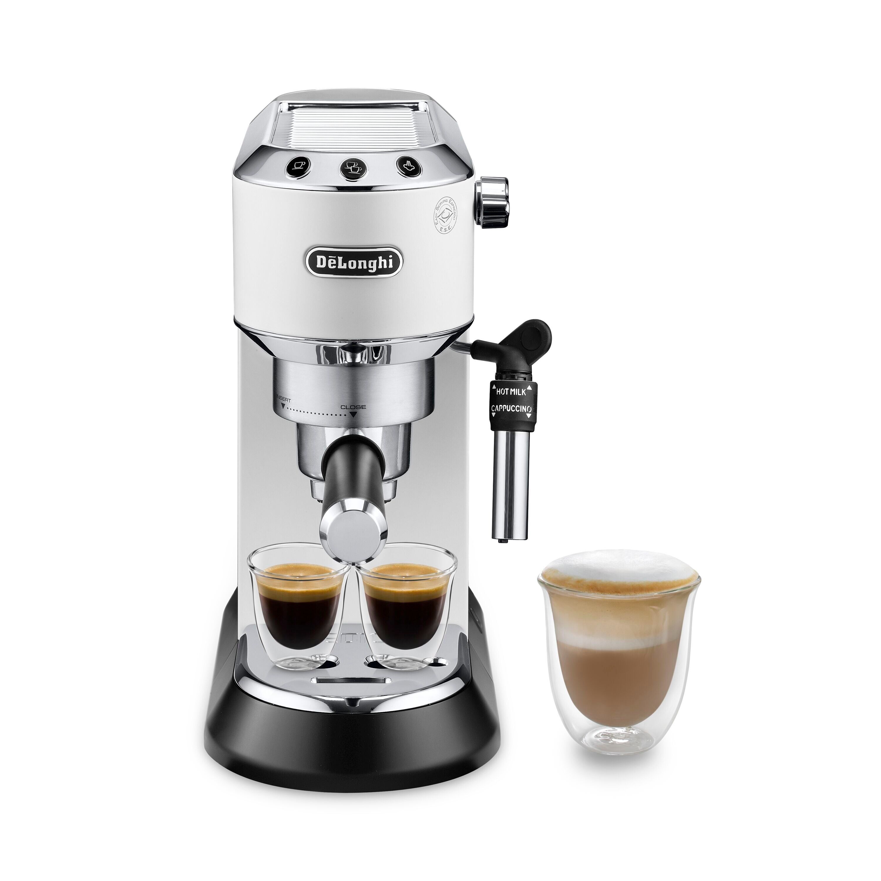 De'Longhi Dedica Style EC 685.W - Espressomachine - Half automatisch - 1.1 l - Zwart/Zilver/Wit