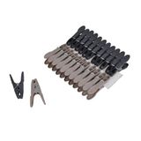 Homéa Set van 24 ronde wasknijpers, kunststof, 8 cm, tweekleurig, antraciet/taupe