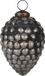 Clayre & Eef Kerstbal Ø 8 cm Zwart Glas - Metallic - Met Hanger