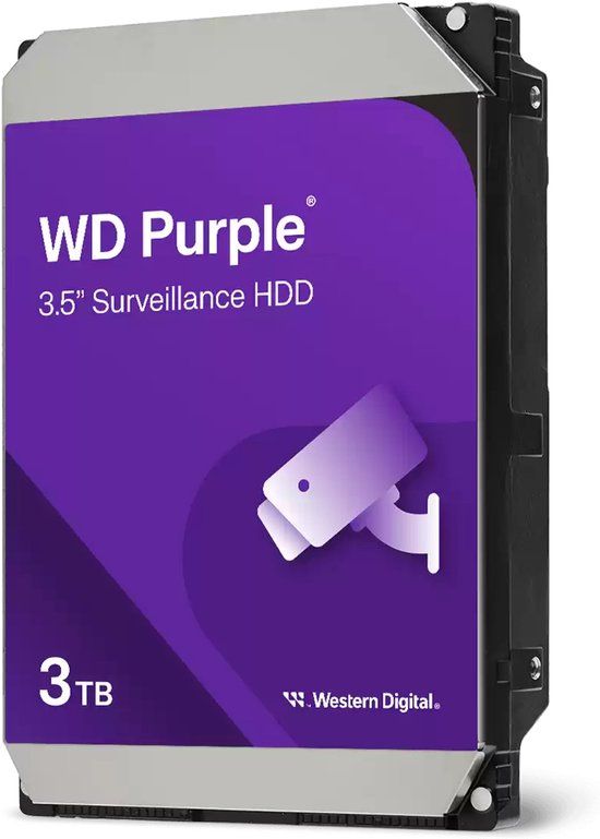 WD Western Digital Purple interne harde schijf 3 TB 5400 RPM 128 MB 3.5" SATA III