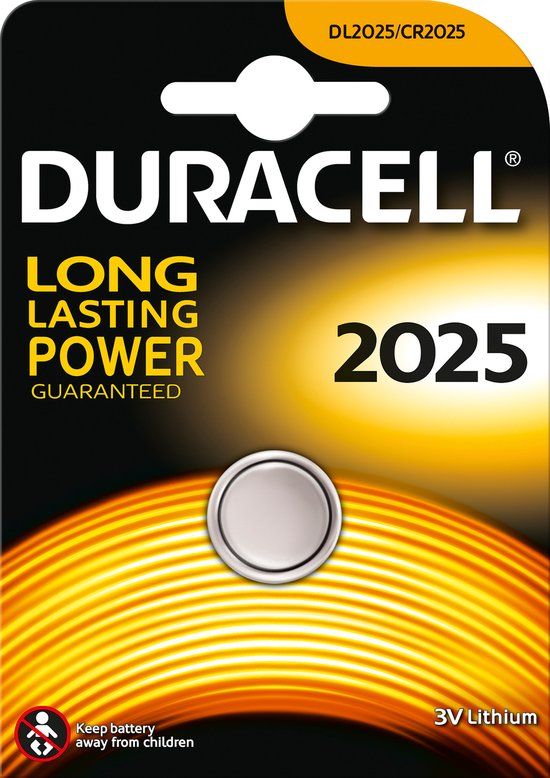 Duracell DL 2025 Lithium Knoopcel Batterij - CR2025 - 3V - 165 mAh - 1 Stuk
