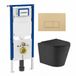 Geberit QeramiQ Dely Toiletset - 36.3x51.7cm - Inbouwreservoir - Rimless - Diepspoel - Softclose Zitting - Bedieningsplaat Beige