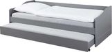 Inter Link Kajuitbed Malte met bedlade - grijs - Hout - 90x200 cm