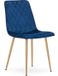 LEOBERT Eetkamerstoel TURIN - Donkerblauw fluweel - Eikenlook poten - Modern design