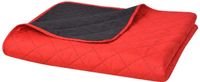 vidaXL - Dubbelzijdige quilt bedsprei rood en zwart 230x260 cm