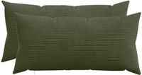 vidaXL - Kussensloop - 2 stuks - HEERLEN - Groen - 40 x 80 cm - corduroy