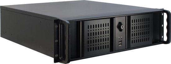 Inter-Tech 3U-3098-S Rack Zwart Server Behuizing - Zwart